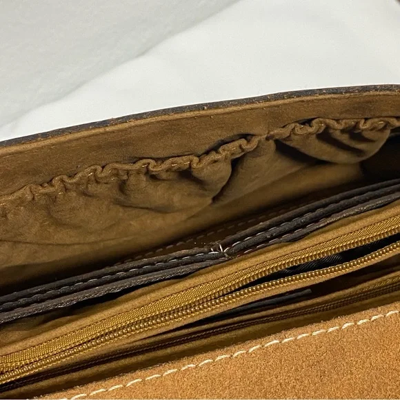 Patricia Nash Brown Leather Convertible Crossbody Clutch - Like New - Picture 10 of 15